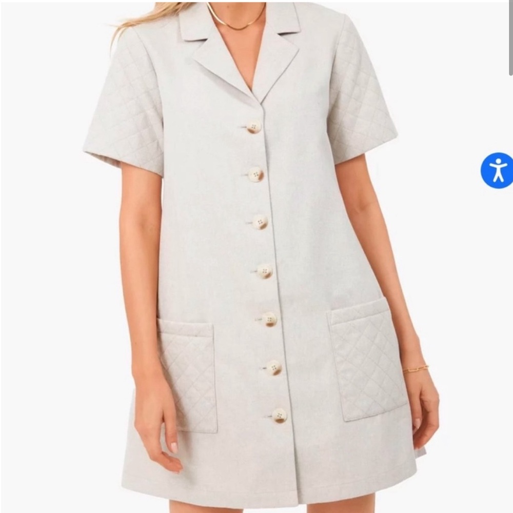 Tuckernuck Summer Sands Quilted Townes Shirt Dress in Tan XS